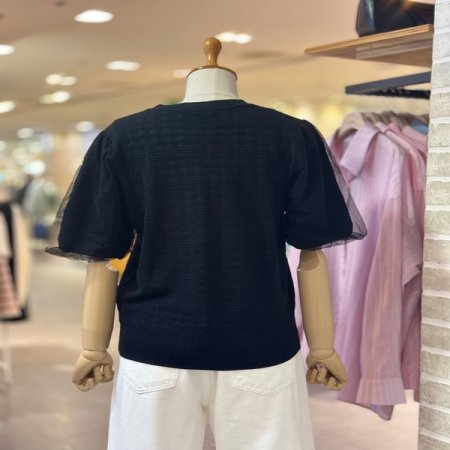 배색 벌룬 가디건