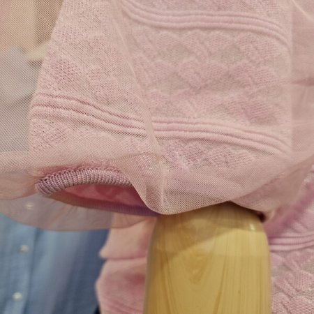 배색 벌룬 가디건