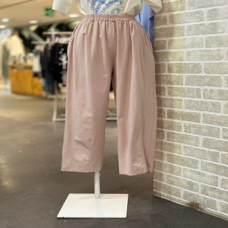 코튼 밴딩 배기 팬츠