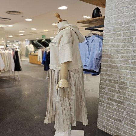 우븐 배색 다이마루 원피스