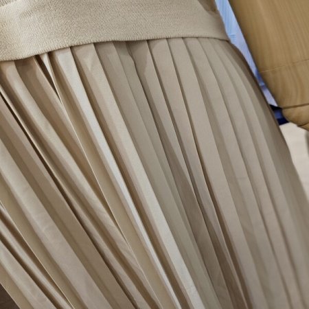 우븐 배색 다이마루 원피스