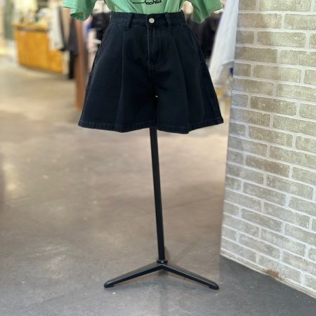 턱 데님 숏 팬츠