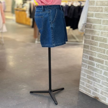 턱 데님 숏 팬츠