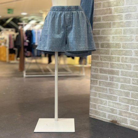 리본 자수 데님 팬츠