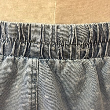 리본 자수 데님 팬츠