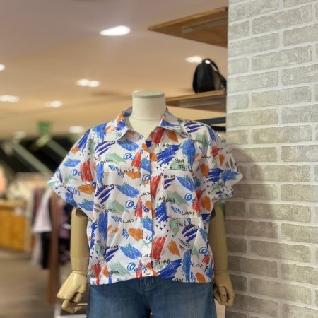 수채화 프린트 남방