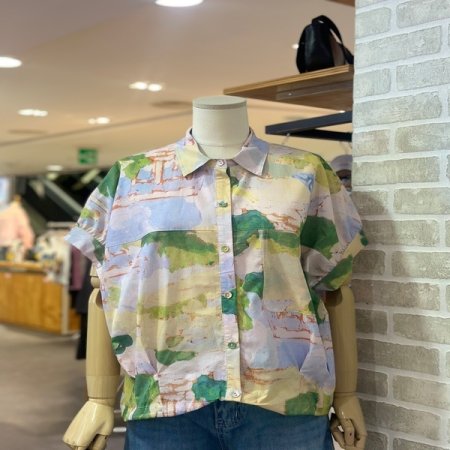 수채화 프린트 남방