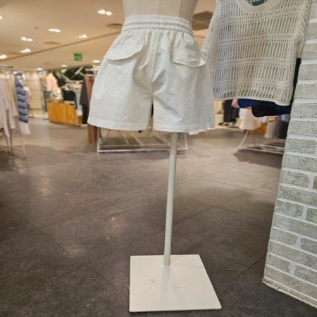 솔리드 면 밴딩 숏 팬츠