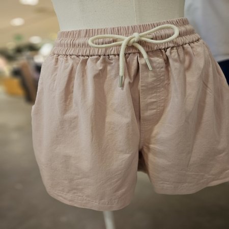 솔리드 면 밴딩 숏 팬츠