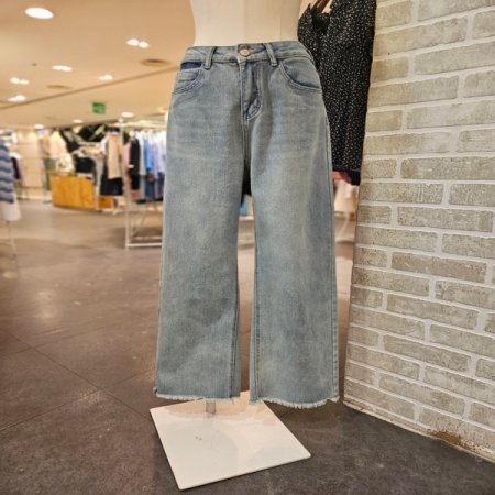 와이드 밑단 데끼 데님 팬츠