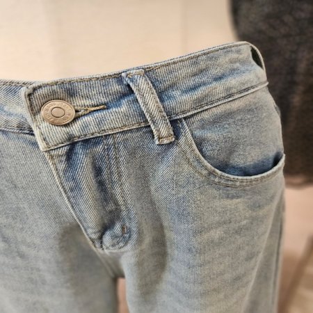 와이드 밑단 데끼 데님 팬츠