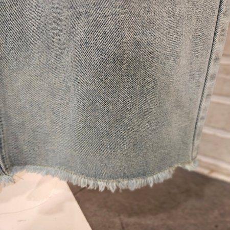 와이드 밑단 데끼 데님 팬츠