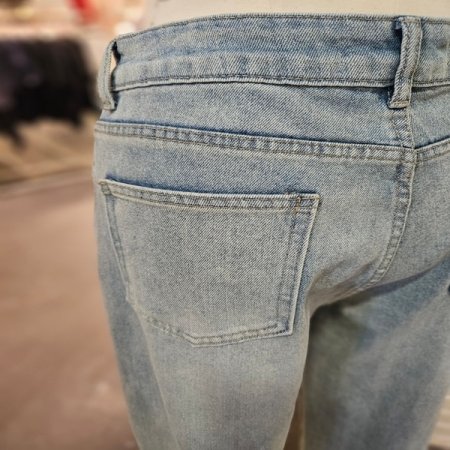 와이드 밑단 데끼 데님 팬츠