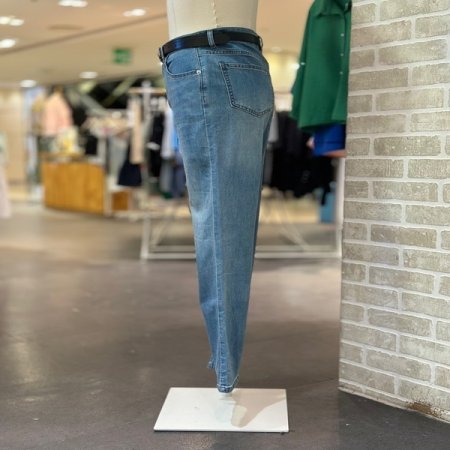 부츠컷 벨트 데님 팬츠