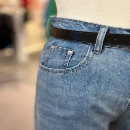 부츠컷 벨트 데님 팬츠