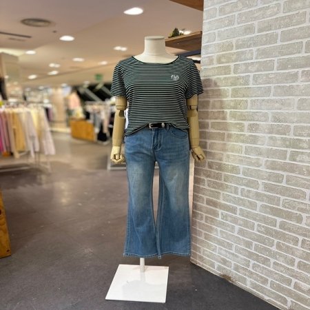 부츠컷 벨트 데님 팬츠