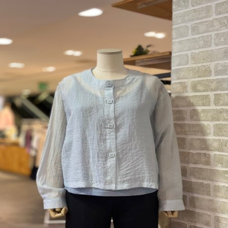 라운드넥 슬리브리스 남방 세트