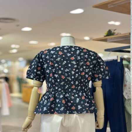 허리 스모킹 블라우스