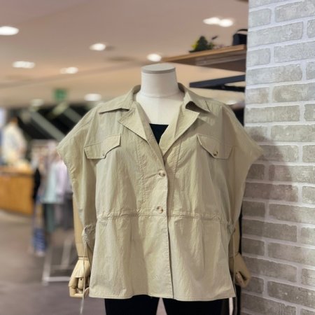 허리 스트링 조끼 자켓