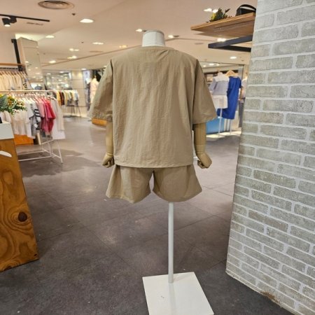 아노락 브이넥 티 숏팬츠 셋업