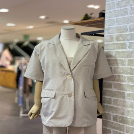 투 버튼 반팔 자켓