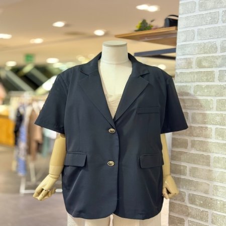 투 버튼 반팔 자켓