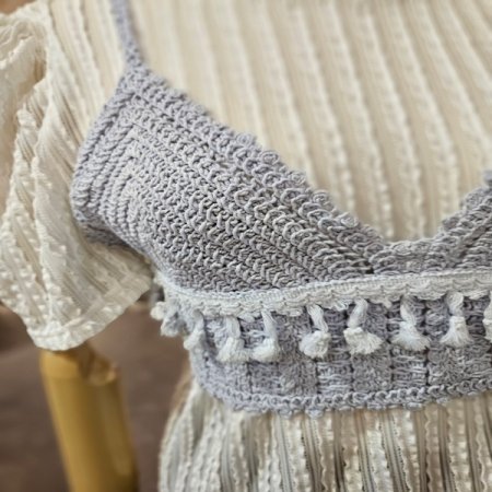 테슬 레이스 니트 베스트