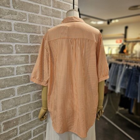 꽃 자수 스트라이프 남방