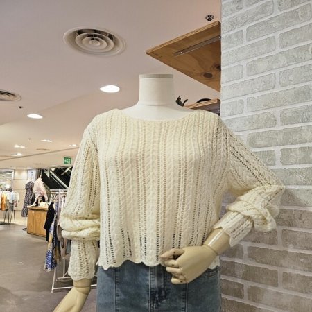 레이스 그물 스웨터