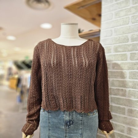 레이스 그물 스웨터