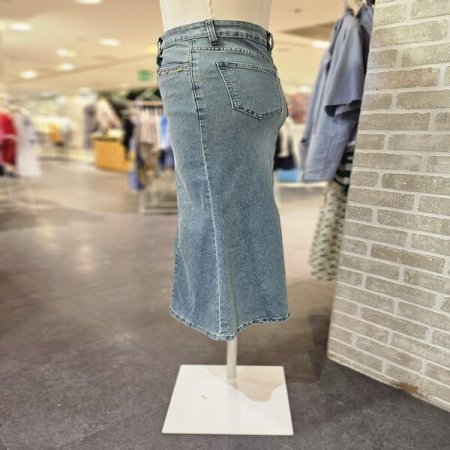 장식 머메이드 데님 스커트