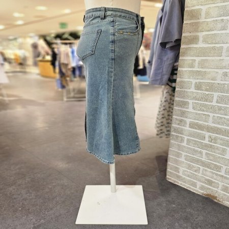 장식 머메이드 데님 스커트