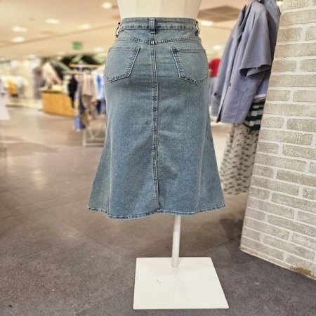 장식 머메이드 데님 스커트