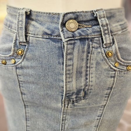 장식 머메이드 데님 스커트