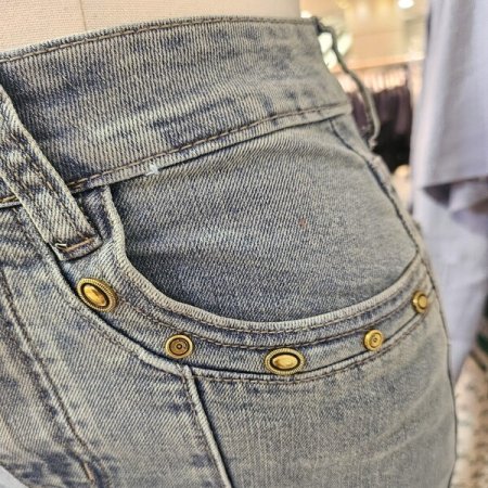 장식 머메이드 데님 스커트