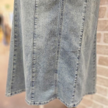 장식 머메이드 데님 스커트