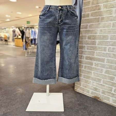 밑단 데끼 데님 팬츠