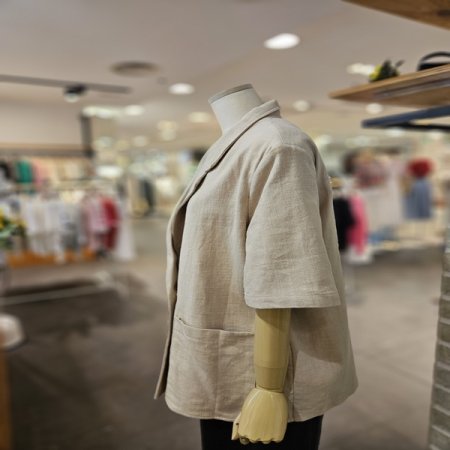 린넨 원버튼 반팔 자켓 세트