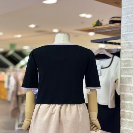 그로브 라인 배색 티셔츠