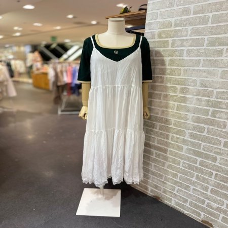 밑단 레이스 뷔스티에 원피스