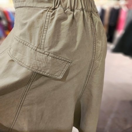 워싱 아웃 포켓 플레어 스커트