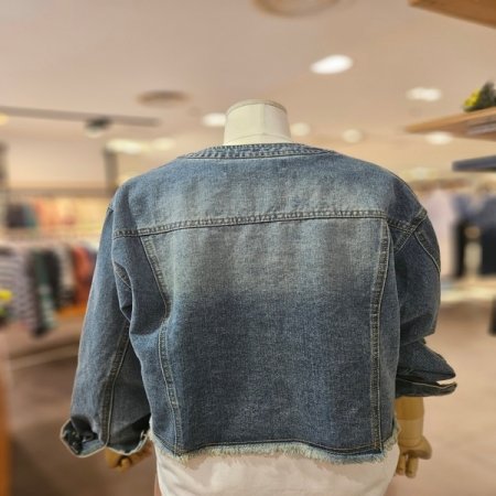 밑단 데끼 워싱 데님 자켓