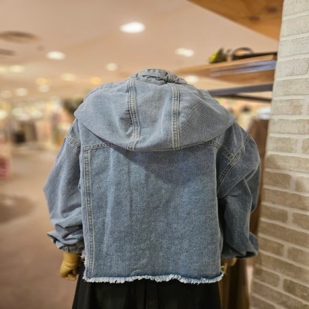 포켓 후드 데님 자켓