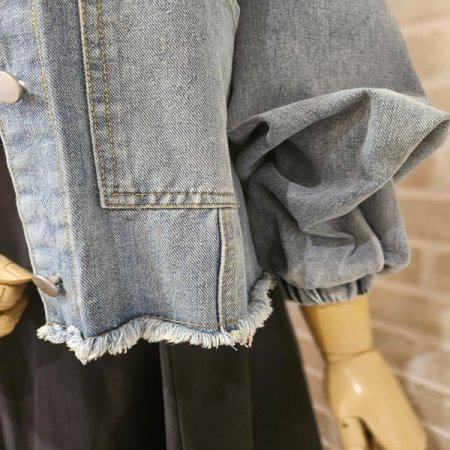 포켓 후드 데님 자켓