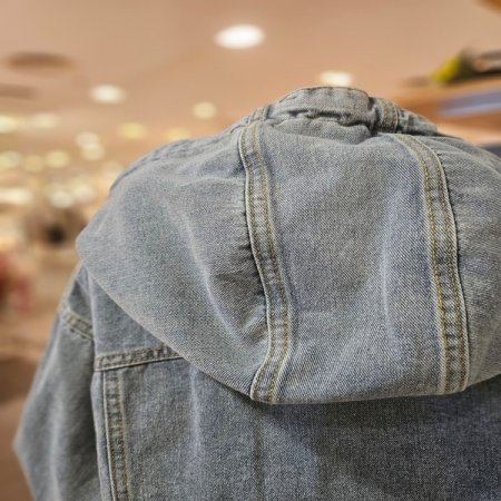 포켓 후드 데님 자켓