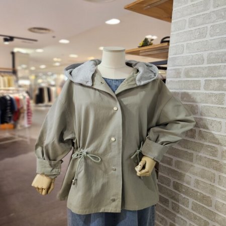 후드 배색 점퍼