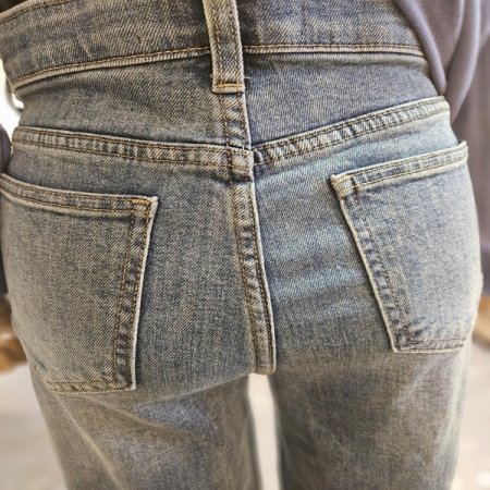 와이드 아웃 포켓 데님 팬츠