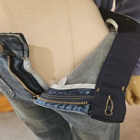 와이드 아웃 포켓 데님 팬츠