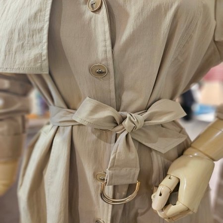 싱글 벨트 롱 원피스