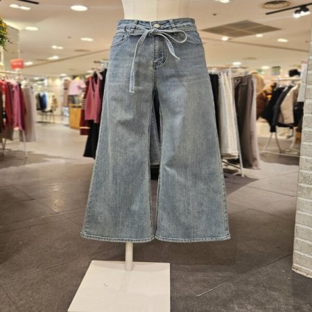 세미 부츠컷 스판 벨트 팬츠